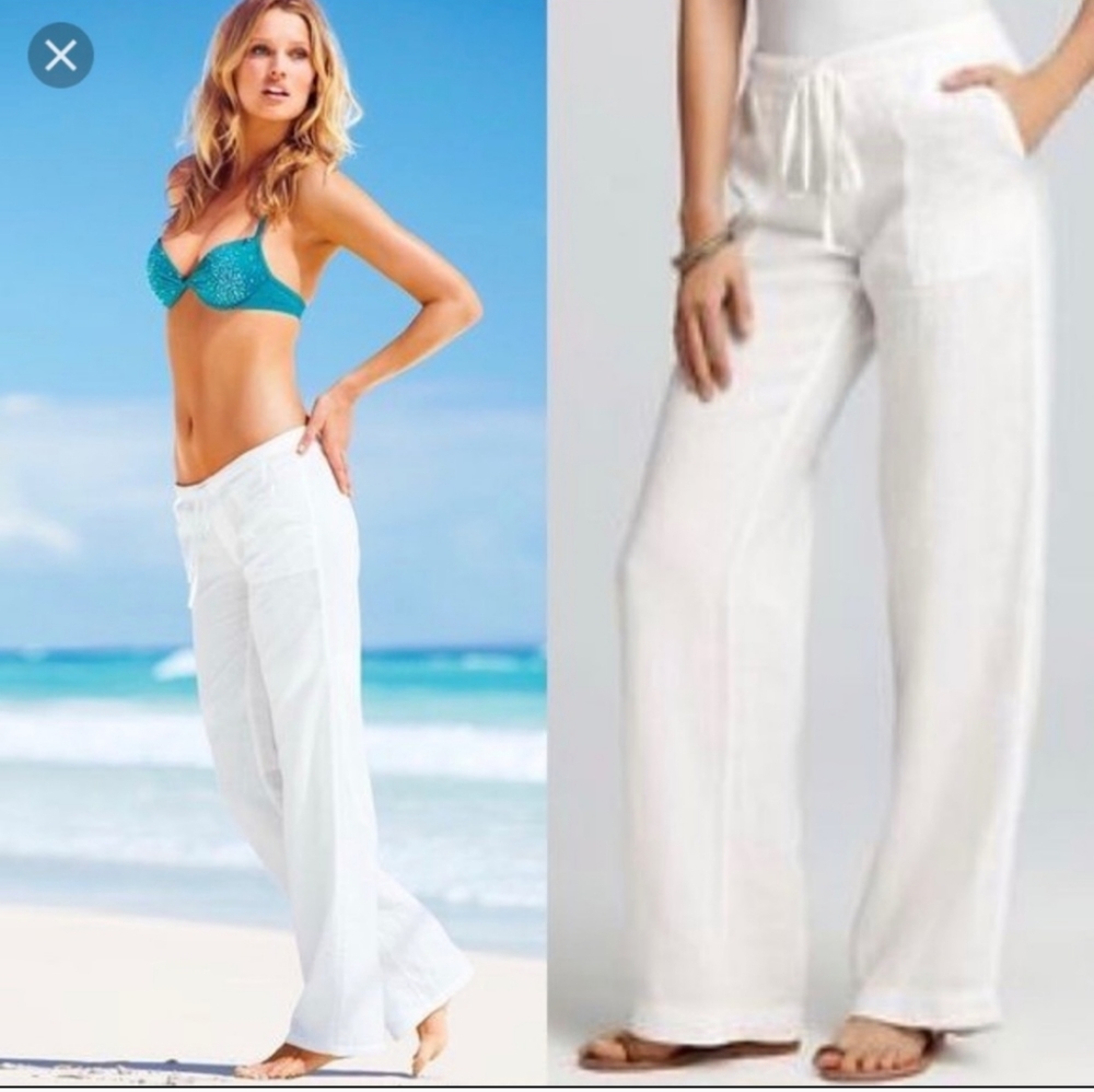 Victoria's Secret London Jean 100% Linen Pants XXS